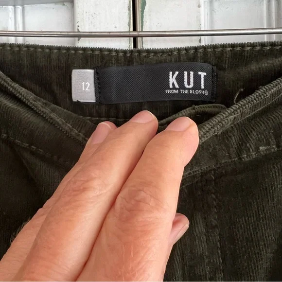 EC Kut Olive Green Diana Corduroy Skinny Pants sz 12 Kut from the Kloth - Picture 6 of 10